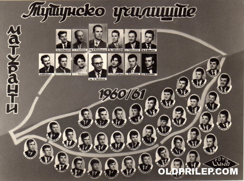 1960/61: Таблото со матурантите од Тутунското училиште.