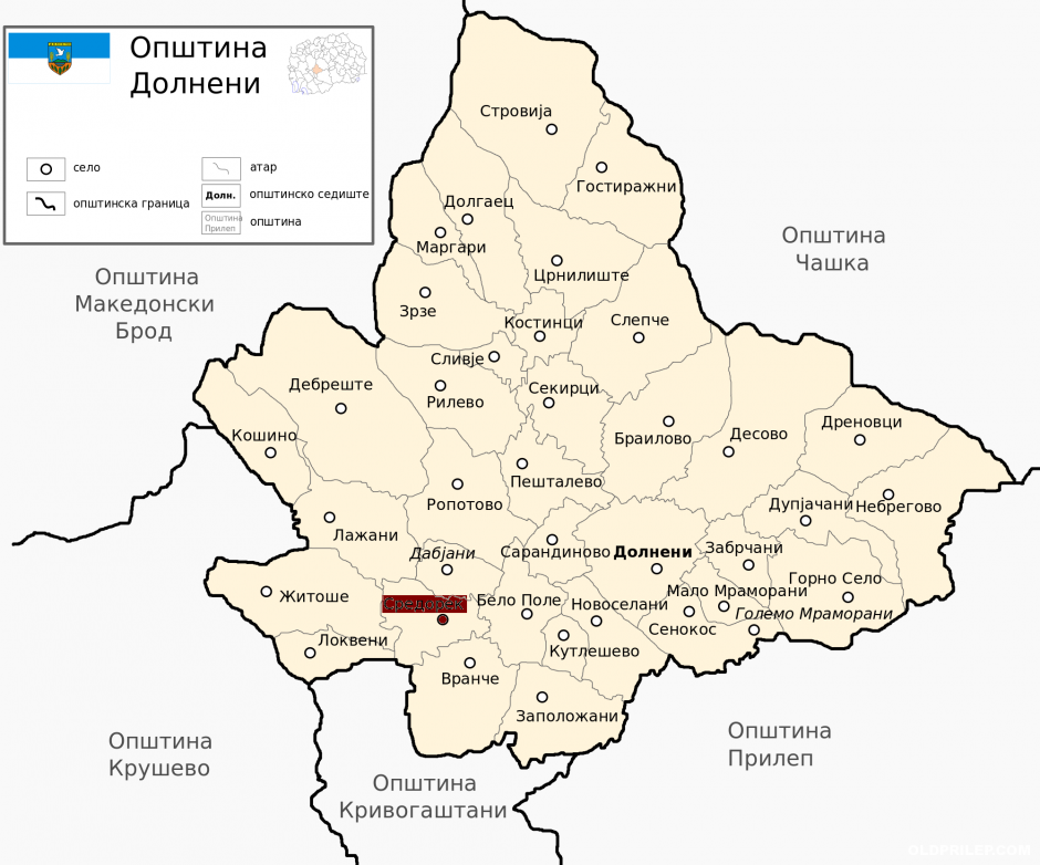 Средорек на општинската карта.