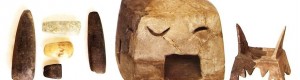 Орудија од камен и модели на куќи (жртвеници) од разни локалитети од околината на Прилеп, среден неолит.