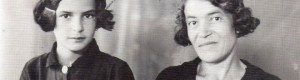 Стефанка Јосифоска, сликана како ученичка во втори клас Гимназија во Кралево, со нејзината тетка Спасија, 1938... 