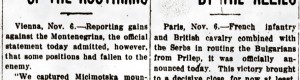 7 ноември 1915:  „Austrians are routed at Prilep by Allies“, „Rogue River courier“, (САД)